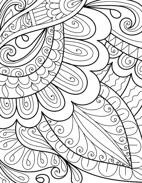 Decorative mehndi design style coloring page illustration