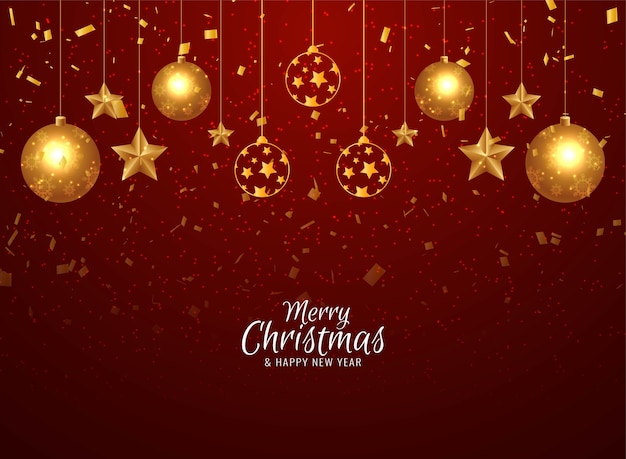 Decorative Merry Christmas golden confetti background 