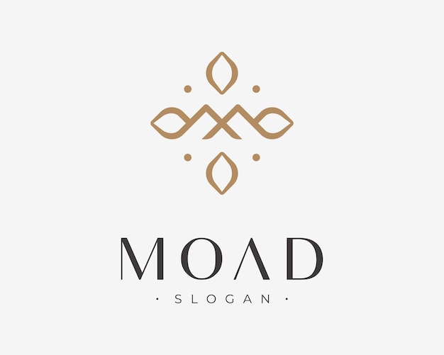 Decorative Ornate Royal Luxury Elegant Classy Letter M with Leaf Life Leaves Vector Logo Design