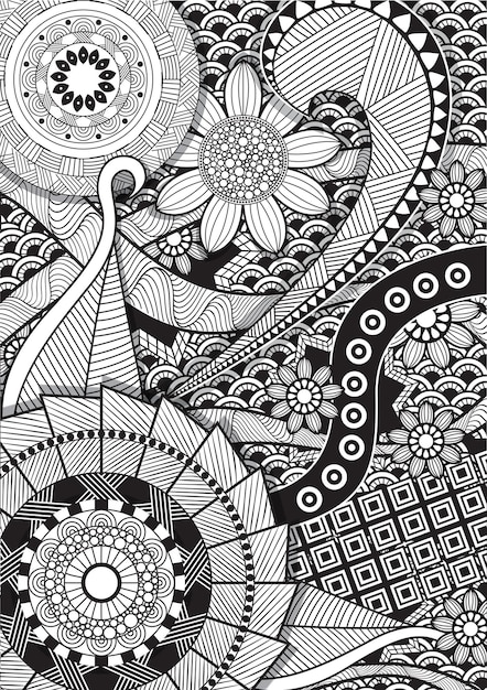 Decorative Pattern Coloring Page and coloring Book for adult and KIDS