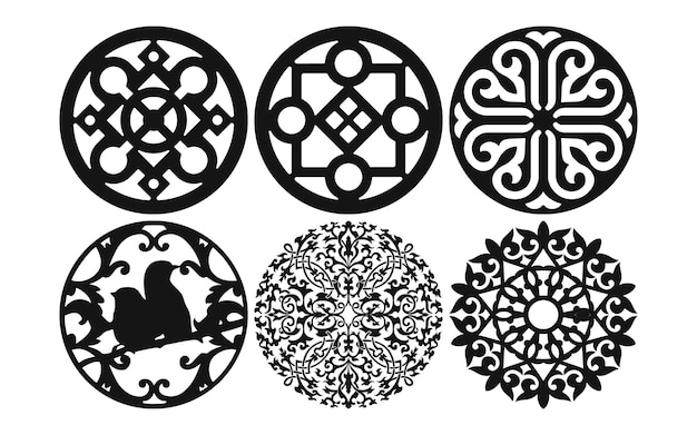 Decorative patterns with islamic and geometric motifs