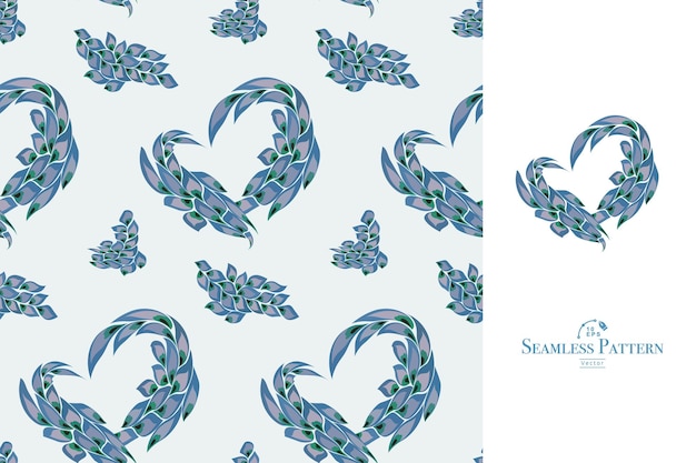 Decorative peacock feather seamless pattern