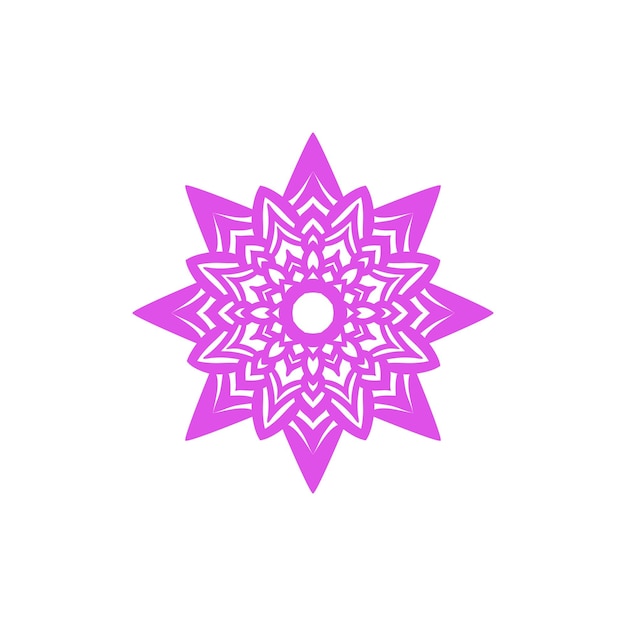 Decorative pink color mandala vector design on isolated white background