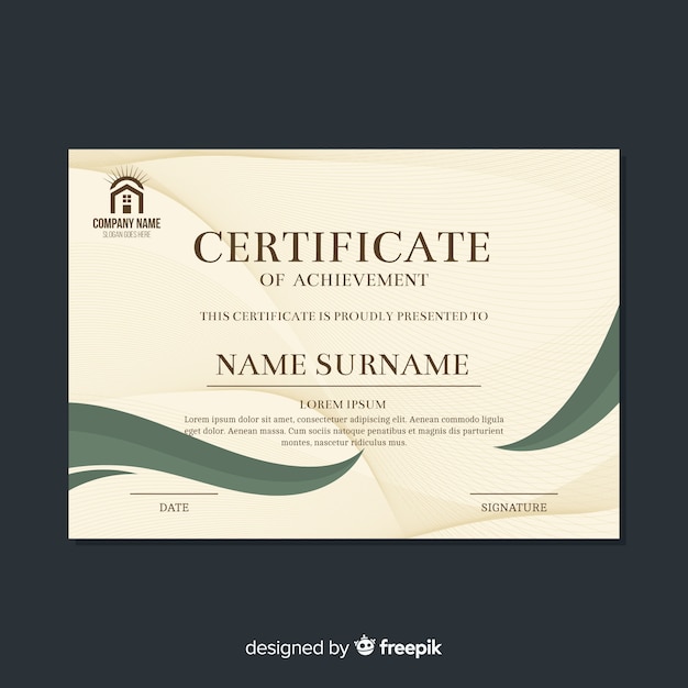 Decorative retro certificate template