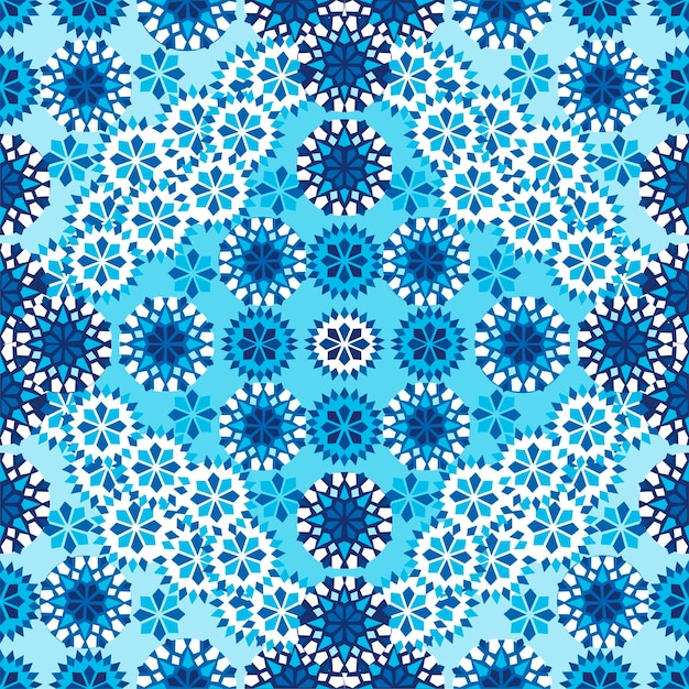 Decorative seamless pattern in oriental mosaic ethnic style