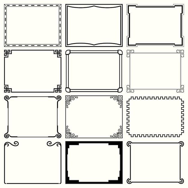 Decorative simple frames (set 10)