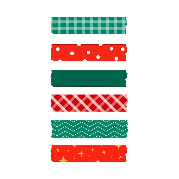 Vector decorative tape christmas set. vector graphics