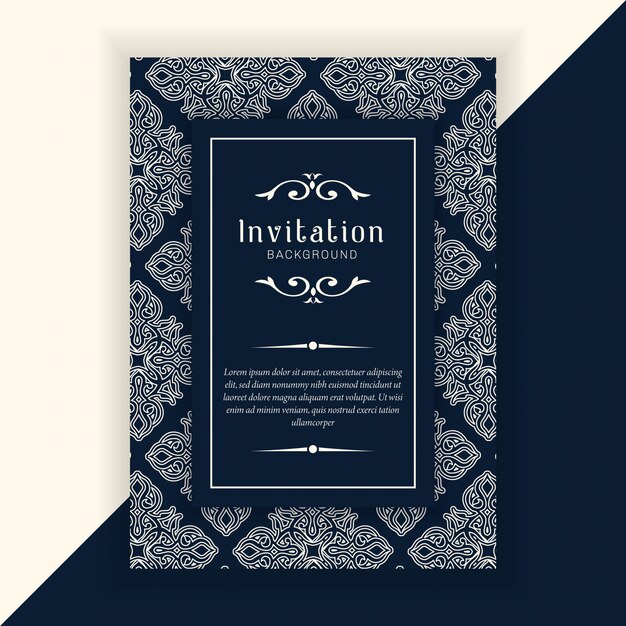 Decorative wedding invitation template