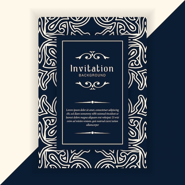 Decorative wedding invitation template