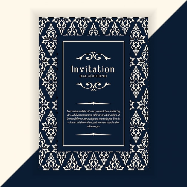 Decorative wedding invitation template