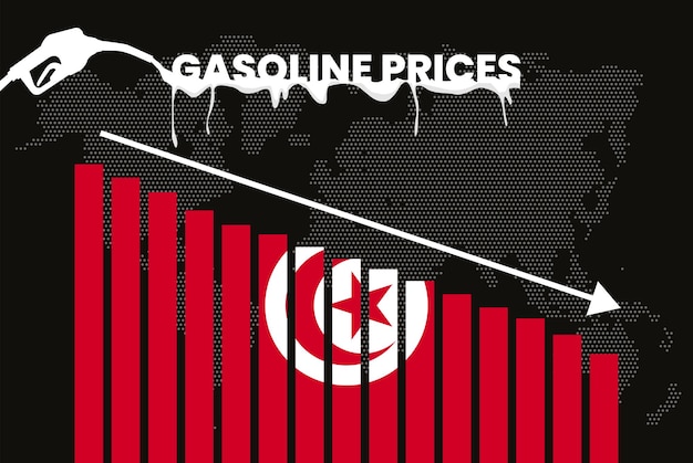 Decreasing of gasoline price in Tunisia change and volatility in fuel prices