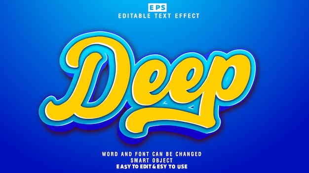 Deep 3d Editable Text Effect Vector With Background