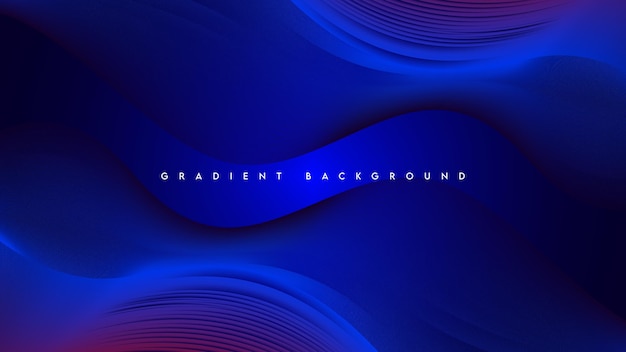 Deep blue abstract background with gradient and wavy style