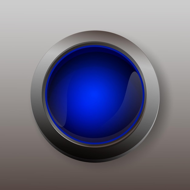 deep blue button glossy shine metallic