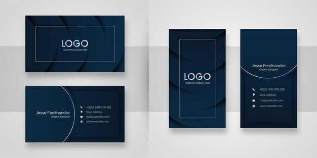 Deep blue stylish luxury business card template