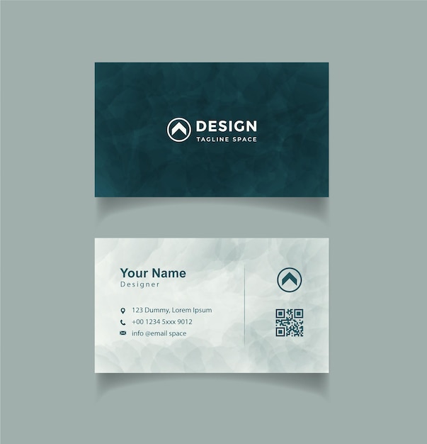 Deep Green WaterColor Visiting Card Design