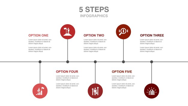 Deep learning algorithm neural network AI Machine learning icons Infographic timeline layout design template Creative presentation concept with 5 steps