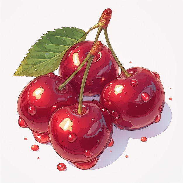 Deep Red Cherries with Bright Glossy Finish