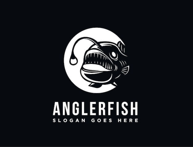 Deep sea Angler fish logo   template