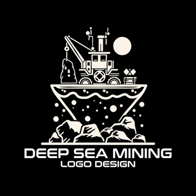 Deep Sea Mining Vector Logo Design