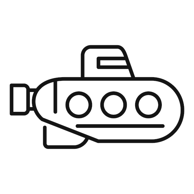 Deep submarine icon outline vector Sea ship Sub military