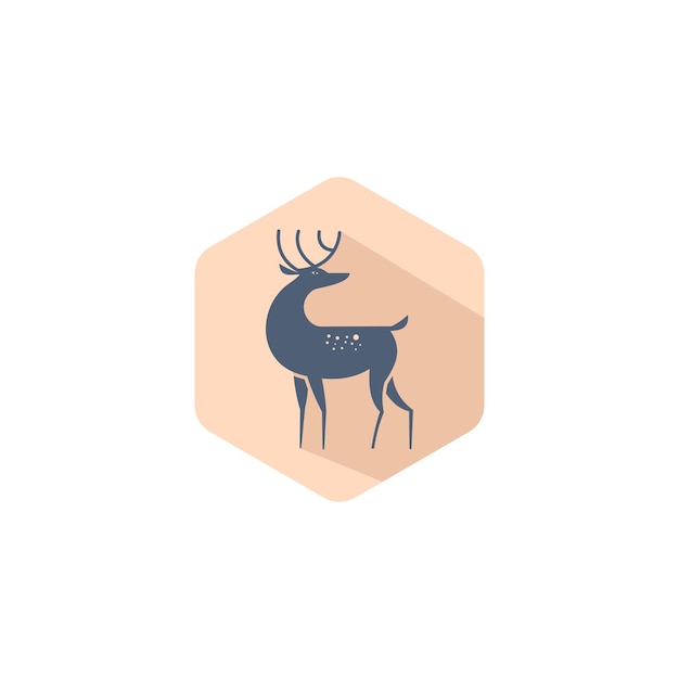 deer animal silhouette logo design vector