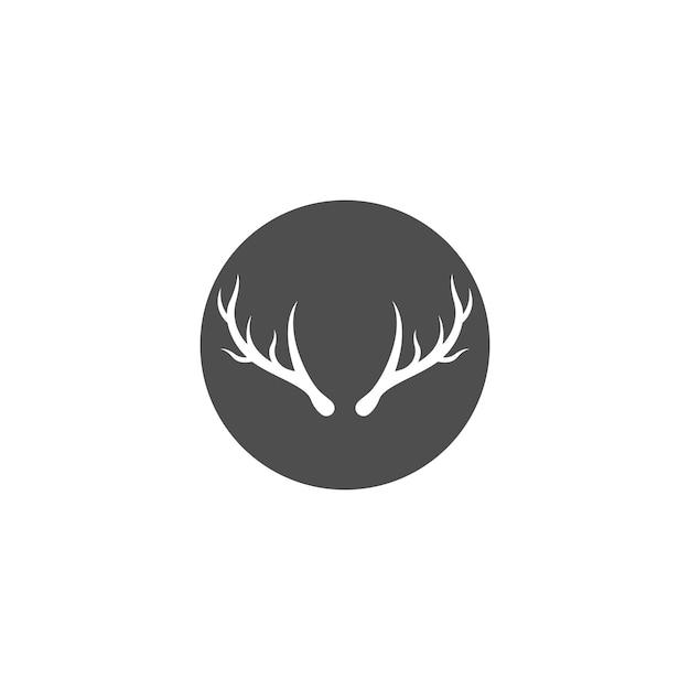 Deer antler illustration logo vector template