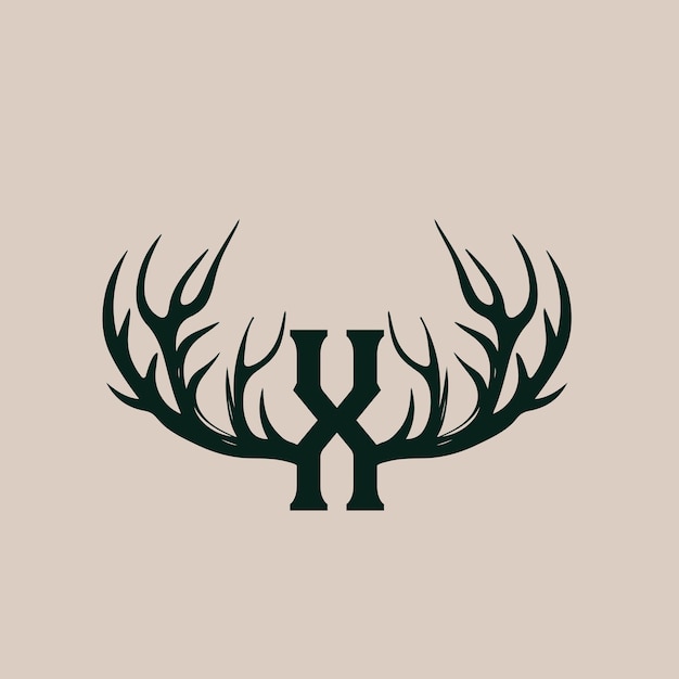 Vector deer antler letter s lettermark logo template