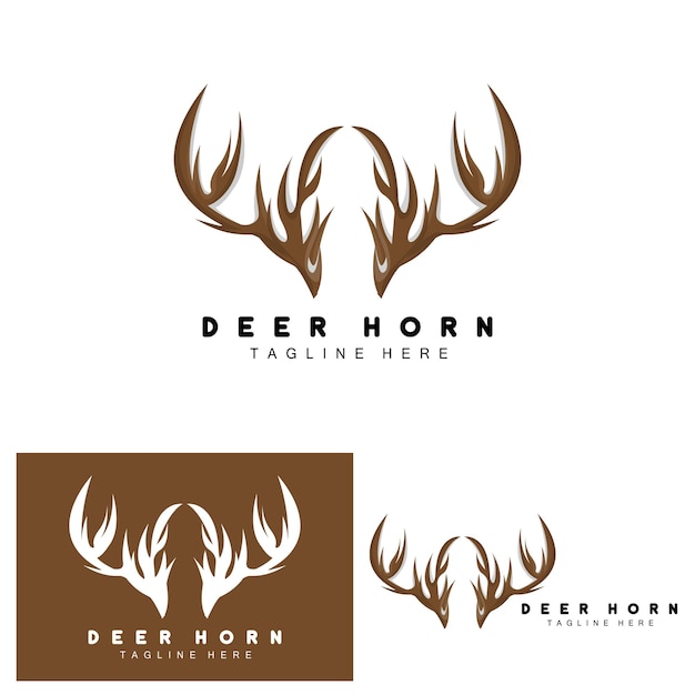 Deer Antler Logo Antler Icon Illustration Christmas Santa Animal Vector Brand Design