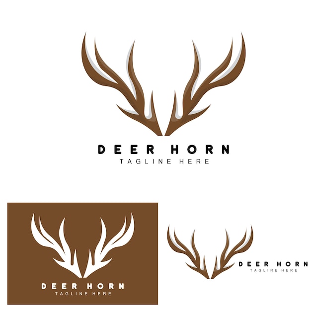 Deer Antler Logo Antler Icon Illustration Christmas Santa Animal Vector Brand Design