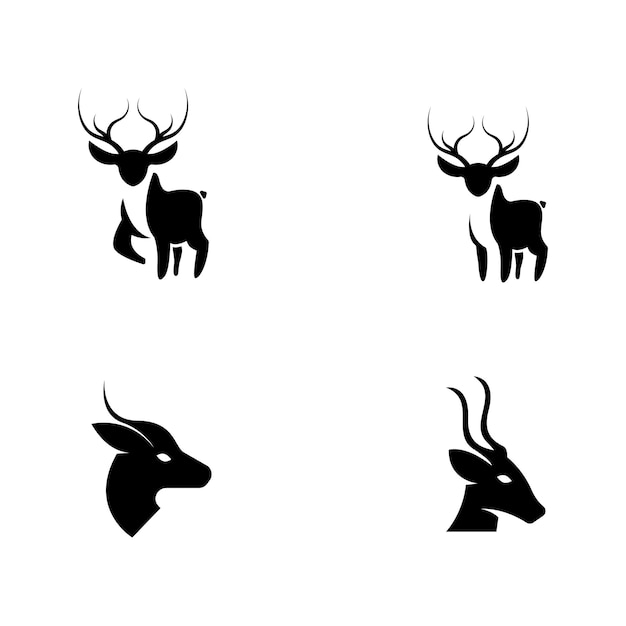 Deer Antlers Logo Template Illustration Design