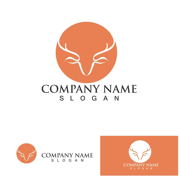 Deer Antlers Logo Template Illustration Design