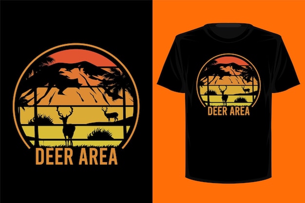 Deer area retro vintage t shirt design