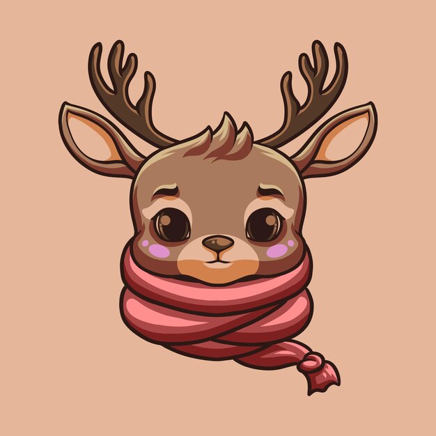 Deer Christmas mascot great illustration for your branding business