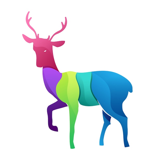 Deer design gradient logo colorful new style