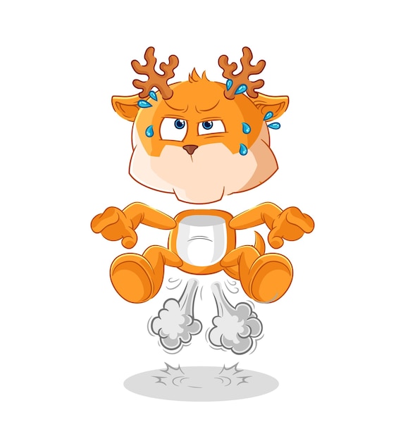 Deer fart jumping illustration character vector