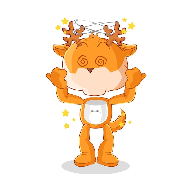 Deer geek cartoon cartoon mascot vector