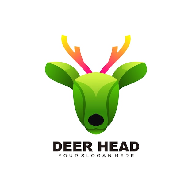 deer head colorful logo illustration vector design