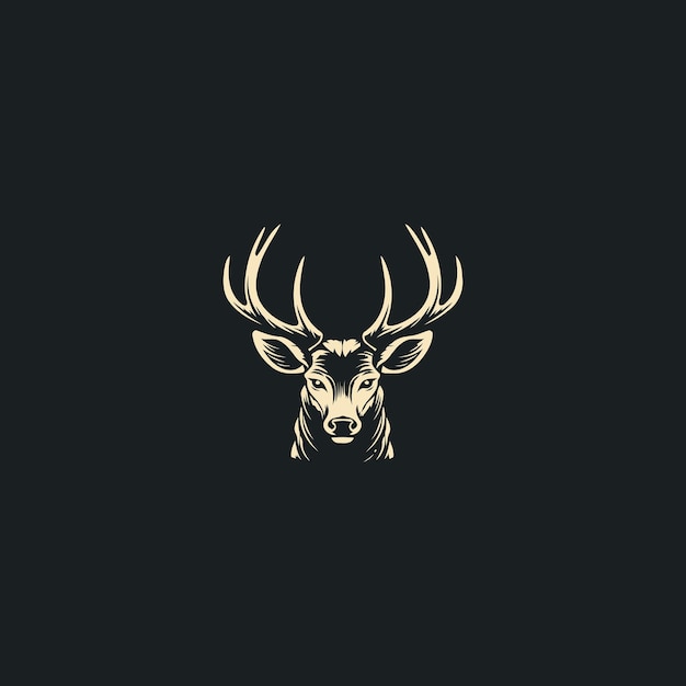 Deer head hipster retro logo design vector illustration