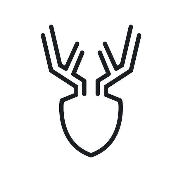 Deer head line ilustration icon vector concept design