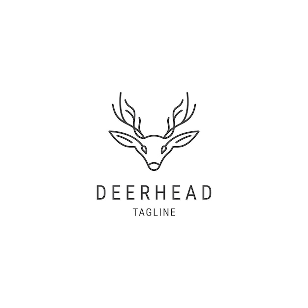 Deer head line logo design