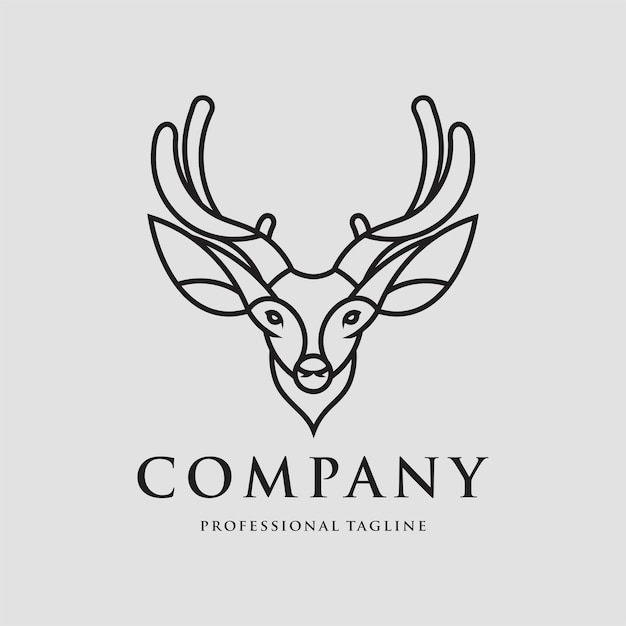 Deer Head Logo Design Template