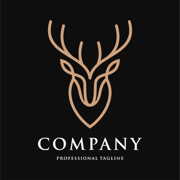 Deer Head Logo Design Template