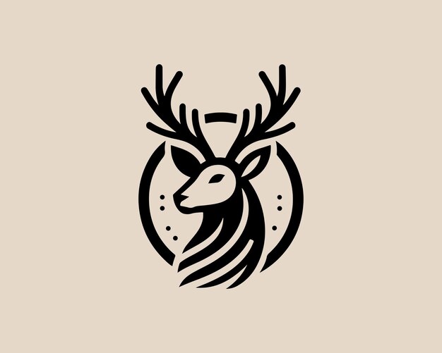 Vector deer head logo icon symbol vector illustration