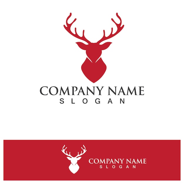 Deer head Logo Template vector icon illustration design