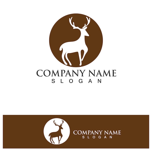 Deer head Logo Template vector icon illustration design