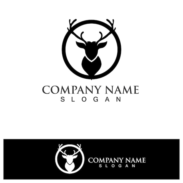 Deer head Logo Template vector icon illustration design