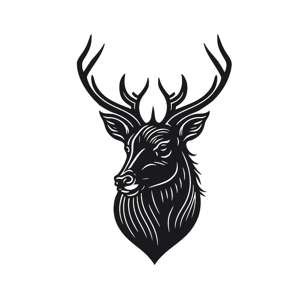 Deer head logo vector animal mascot illustration isolated