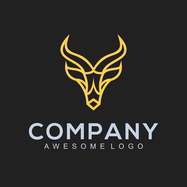 Deer head outline line logo luxury company