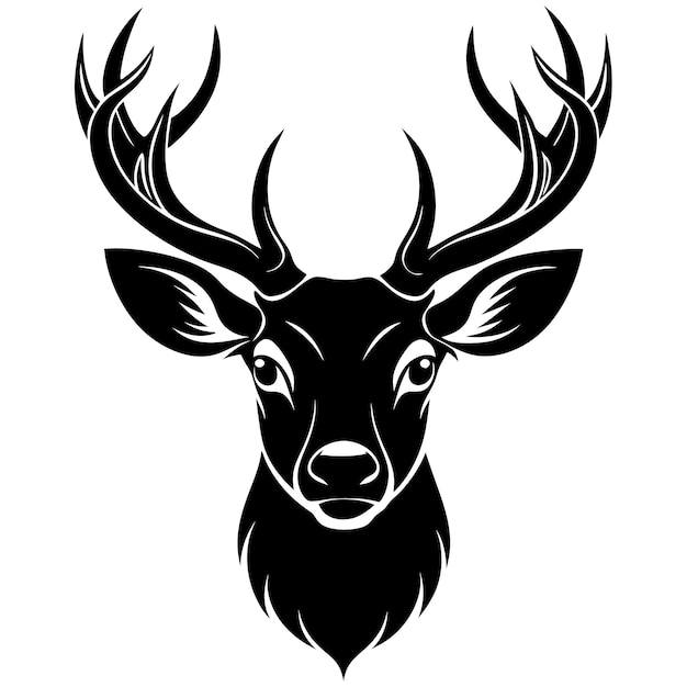 Vector deer head shilhouette clip art vector